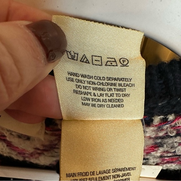 Anthropologie Women’s Sleeping on Snow Midland Fair Isle Poncho Pullover Sweater - Picture 7 of 10